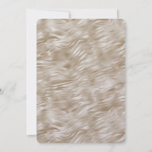 Zebra Print Imitate Gold Glitzer Einladung (Rückseite)