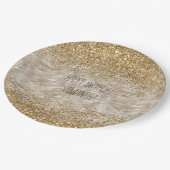 Zebra Print Imitate Gold Glitzer Pappteller (Schrägansicht)