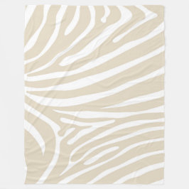 Zebra Print in Beige und Weiß Fleecedecke
