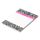 Zebra Print in personalisiert Schwarz, Weiß und He Notizblock (Rotiert)