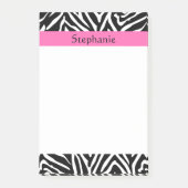 Zebra Print in personalisiert Schwarz, Weiß und He Post-it Klebezettel (Vorderseite)