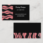 Zebra Print in Schwarz und Rosa Visitenkarte (Vorne/Hinten)