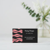 Zebra Print in Schwarz und Rosa Visitenkarte (Stehend Vorderseite)