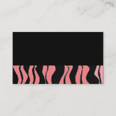Zebra Print in Schwarz und Rosa Visitenkarte (Rückseite)