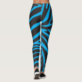 Zebra Print in Schwarz und Türkis Leggings (Rückseite)