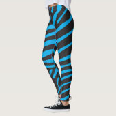 Zebra Print in Schwarz und Türkis Leggings (Links)