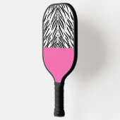 Zebra Print in Schwarz und Weiß und Hot Rosa Pickleball Schläger (Links)
