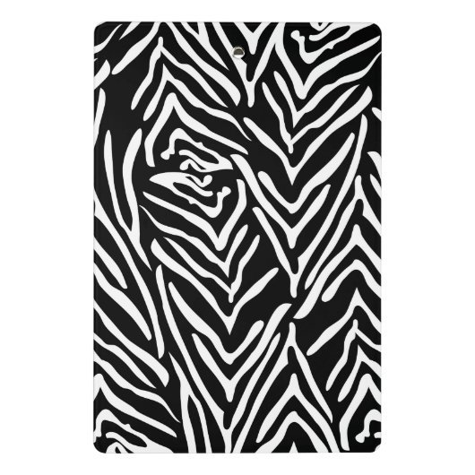 Zebra Print in Schwarz, Weiß und Heiß-Rosa Mini Klemmbrett (Rückseite)