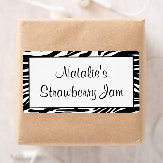 Zebra Print Jar Labels (Insitu)
