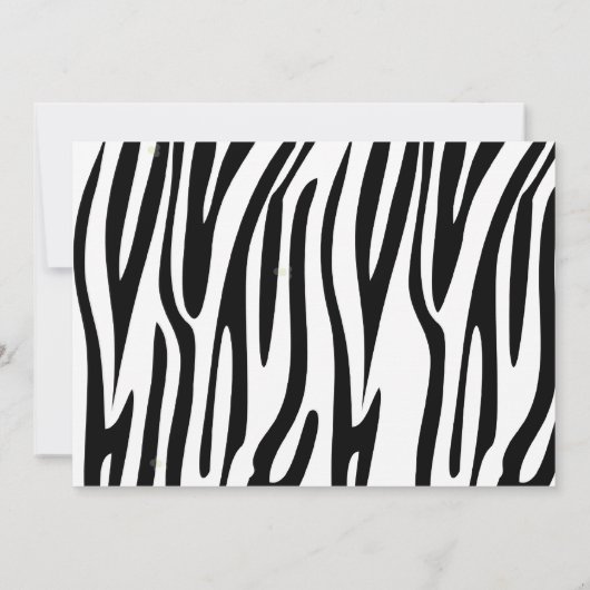 Zebra Print Jungle Safari Animal Baby Dusche Einladung (Rückseite)