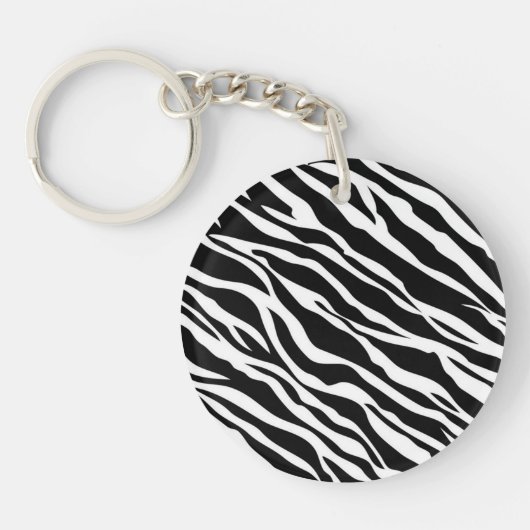 Zebra Print Key Chain Schlüsselanhänger (Vorderseite)