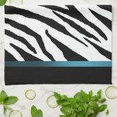 Zebra Print Kitchen Handtuch - Blue Strip Design (Gefaltet)