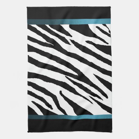 Zebra Print Kitchen Handtuch - Blue Strip Design (Vertikal)
