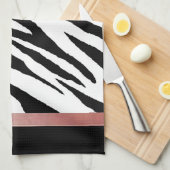 Zebra Print Kitchen Handtuch Pink Strp Design (Viertel Falte)