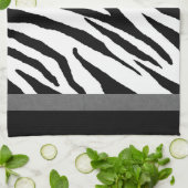 Zebra Print Kitchen Handtuch Silver Strip Design (Gefaltet)