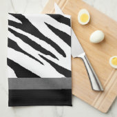 Zebra Print Kitchen Handtuch Silver Strip Design (Viertel Falte)