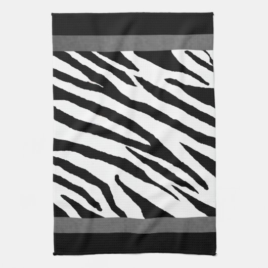 Zebra Print Kitchen Handtuch Silver Strip Design (Vertikal)