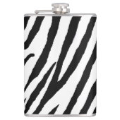 Zebra Print Kitchen Silver Strip Design Flachmann (Vorderseite)