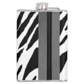 Zebra Print Kitchen Silver Strip Design Flachmann (Rückseite)