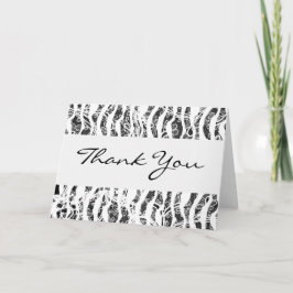 Zebra Print Lace Overlay Thank You Card Dankeskarte