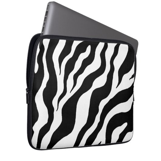 Zebra Print Laptop Sleeve (Vorne Rechts)
