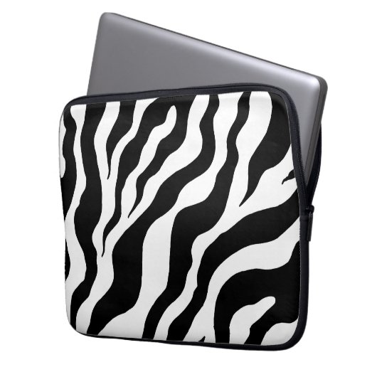 Zebra Print Laptop Sleeve (Vorderseite Links)