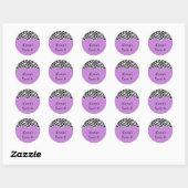 Zebra Print Lila Dot Stickers (Blatt)