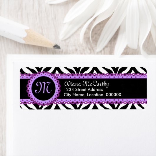 Zebra Print & Lila Lace Monogram (Insitu)
