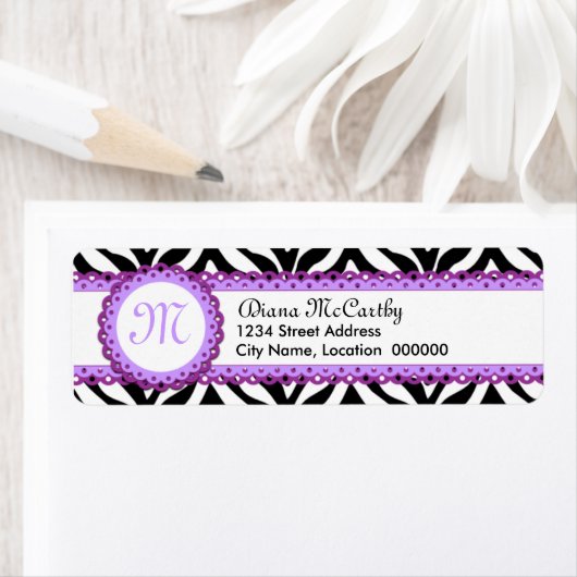 Zebra Print & Lila Lace Monogram (Insitu)
