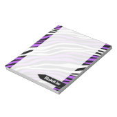 Zebra Print Lila Mix Personalisiert Notepad Notizblock (Rotiert)