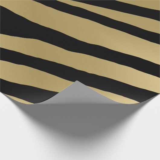 Zebra Print Metallic Gold Muster Geschenkpapier (Ecke)