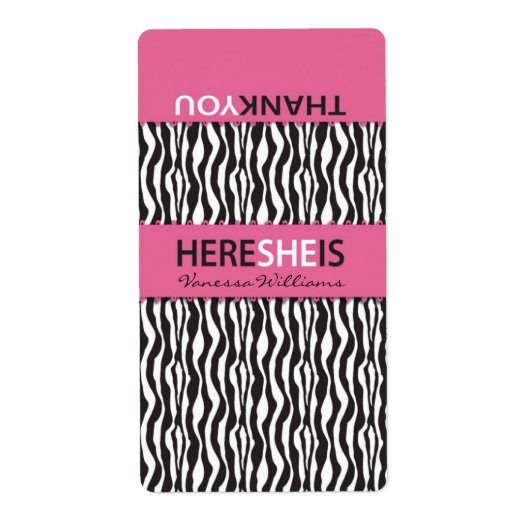 Zebra Print Mini Hersheys Label (Vorne)