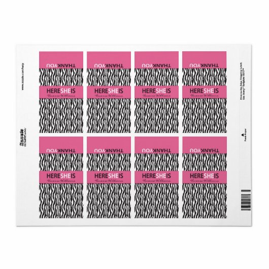 Zebra Print Mini Hersheys Label (Vorne)