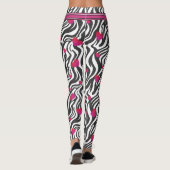 Zebra Print mit heißen rosafarbenen Funkeln Leggings (Rückseite)