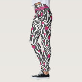 Zebra Print mit heißen rosafarbenen Funkeln Leggings (Links)