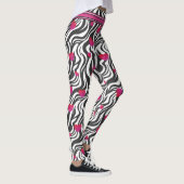 Zebra Print mit heißen rosafarbenen Funkeln Leggings (Rechts)