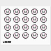 Zebra Print Mit Monogramm Stickers (Blatt)