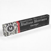 Zebra Print mit rotem Bar | DIY Monogram & Text Namensplakette