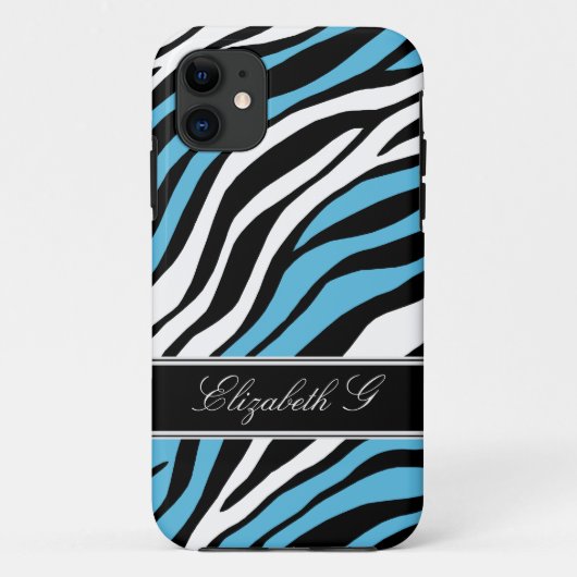 Zebra Print Mix Blue iPhone 5 Fall Case-Mate iPhone Hülle (Rückseite)