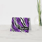 Zebra Print Mix Lila Dankeschön Karten (Vorderseite)