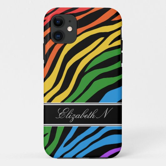 Zebra Print Mix Rainbow iPhone 5 Fall Case-Mate iPhone Hülle (Rückseite)
