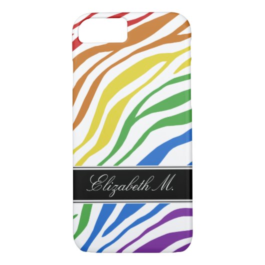 Zebra Print Mix Rainbow iPhone 7 Fall Case-Mate iPhone Hülle (Rückseite)