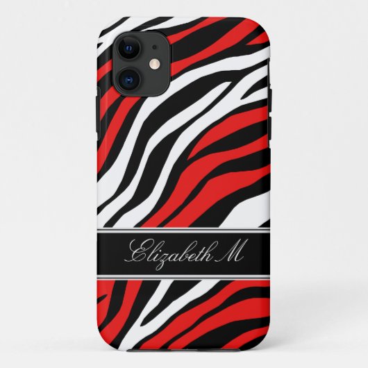 Zebra Print Mix Red iPhone 5 Fall Case-Mate iPhone Hülle (Rückseite)