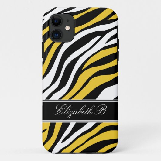 Zebra Print Mix Yellow iPhone 5 Fall Case-Mate iPhone Hülle (Rückseite)