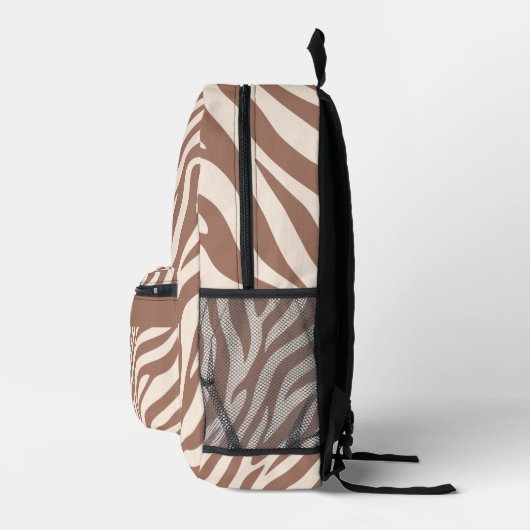 Zebra Print-Mocha Mousse Bedruckter Rucksack (Rechts)