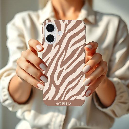 Zebra Print-Mocha Mousse Case-Mate iPhone Hülle