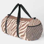 Zebra Print-Mocha Mousse Duffle Bag (Rechte Ecke)