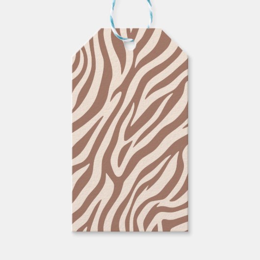 Zebra Print-Mocha Mousse Geschenkanhänger (Vorderseite)