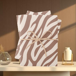 Zebra Print-Mocha Mousse Geschenkpapier Set