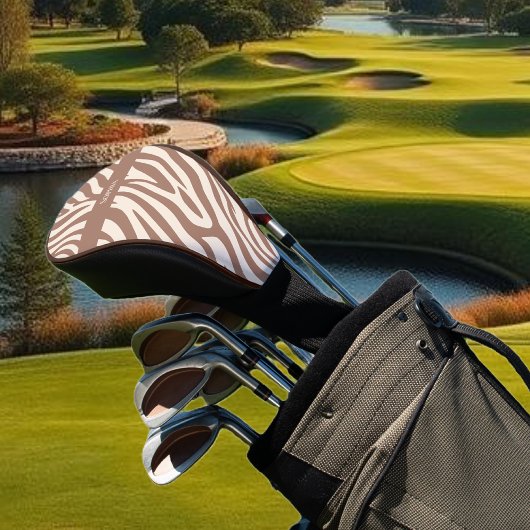 Zebra Print-Mocha Mousse Golf Headcover
